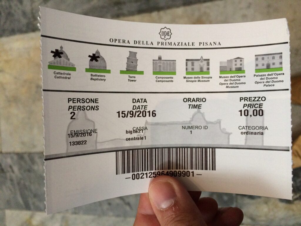 Ticket in Pisa