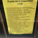 Menu that has Porchetta