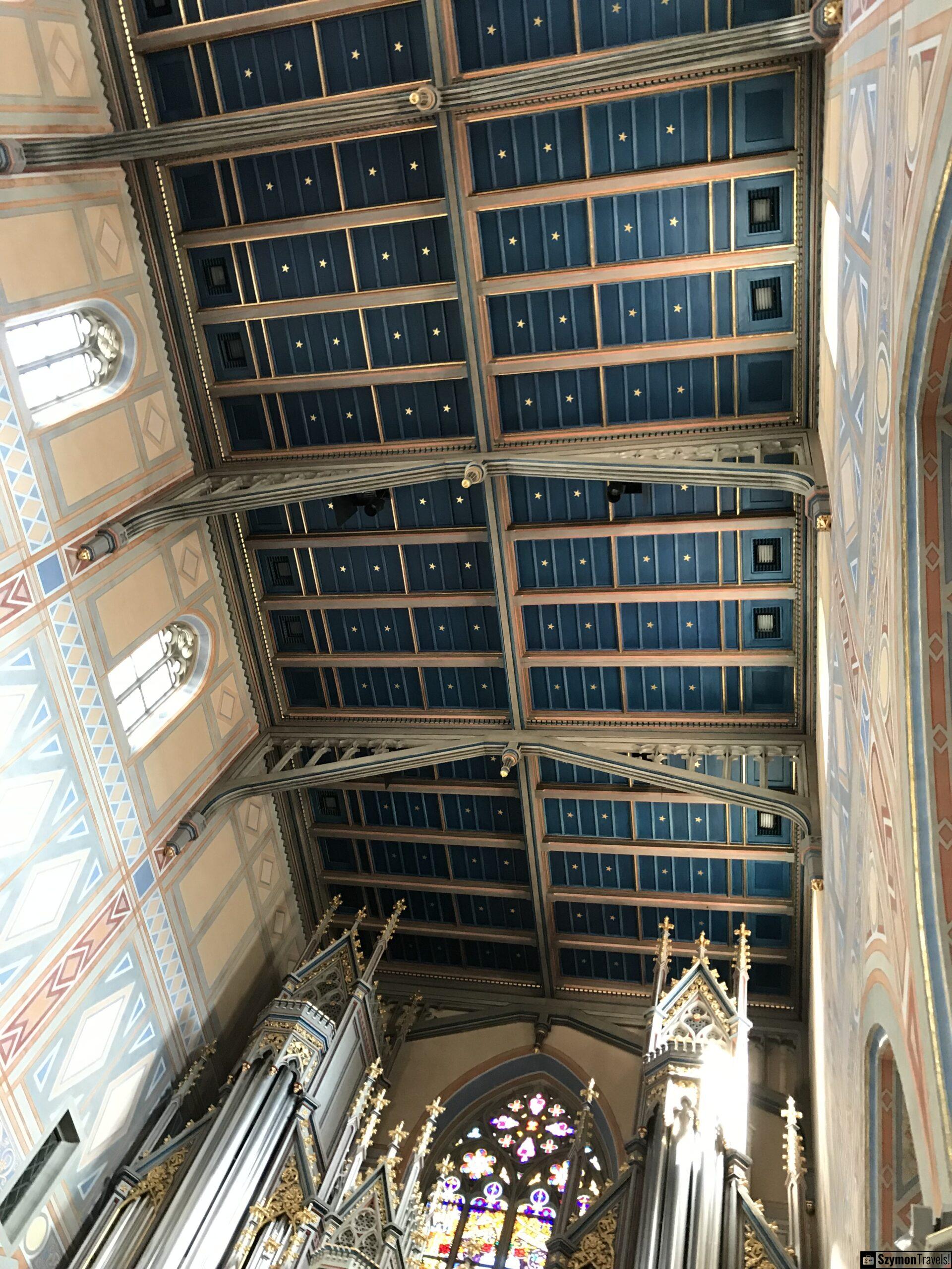 Sklepienie dachu w wnętrzu Katedry św. Gallusa i Otylii, St. Galen, Szwajcaria