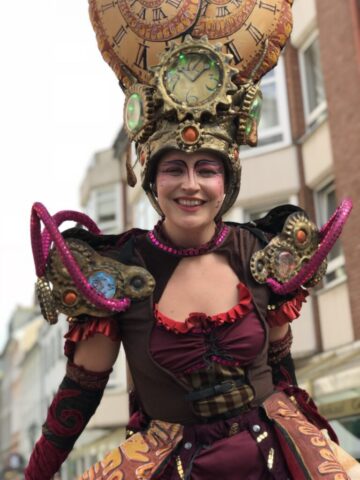 Postać z karnawału ulicznego w Düsseldorf