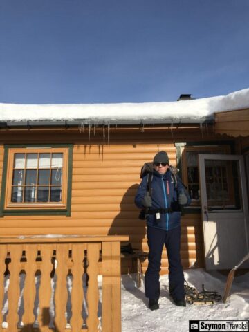Szymon w akcji w Vøringsfossen Szymon w akcji w Vøringsfossen