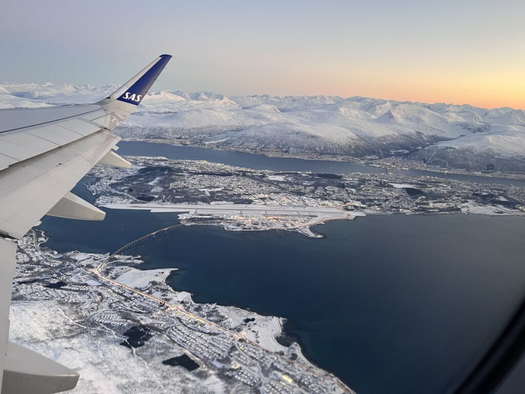 Widok na Tromsø z samolotu