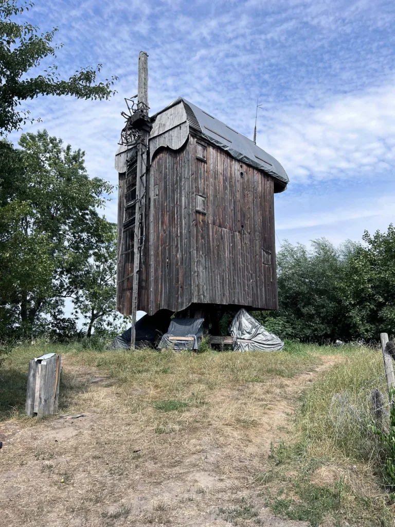 Trestle windmills in Drewnica