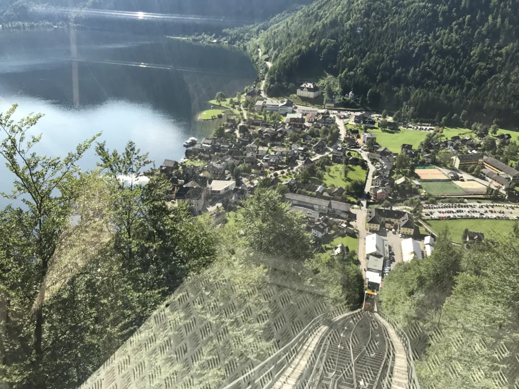 View from the cable car to the hill.