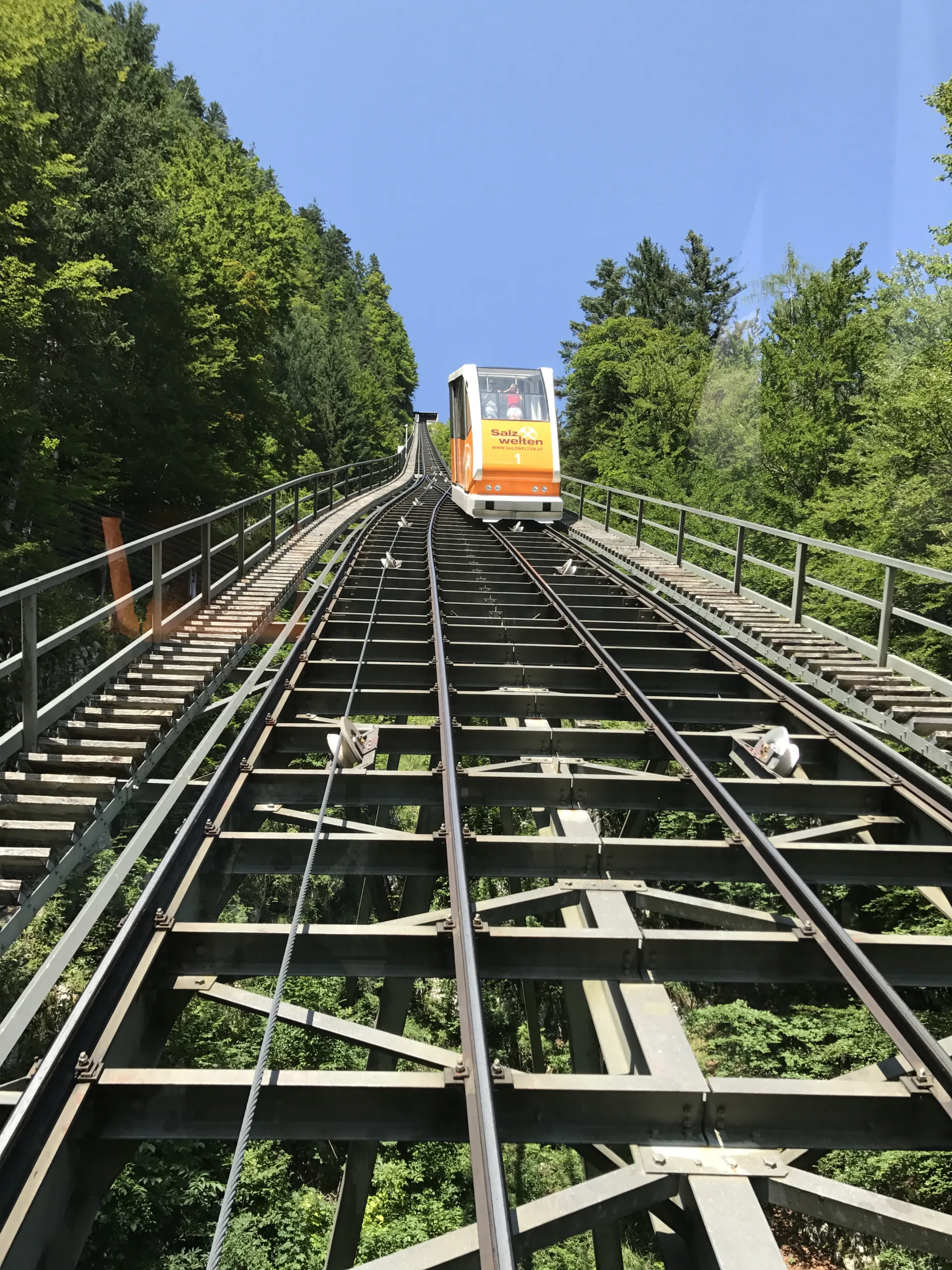 The cable car up the hill.