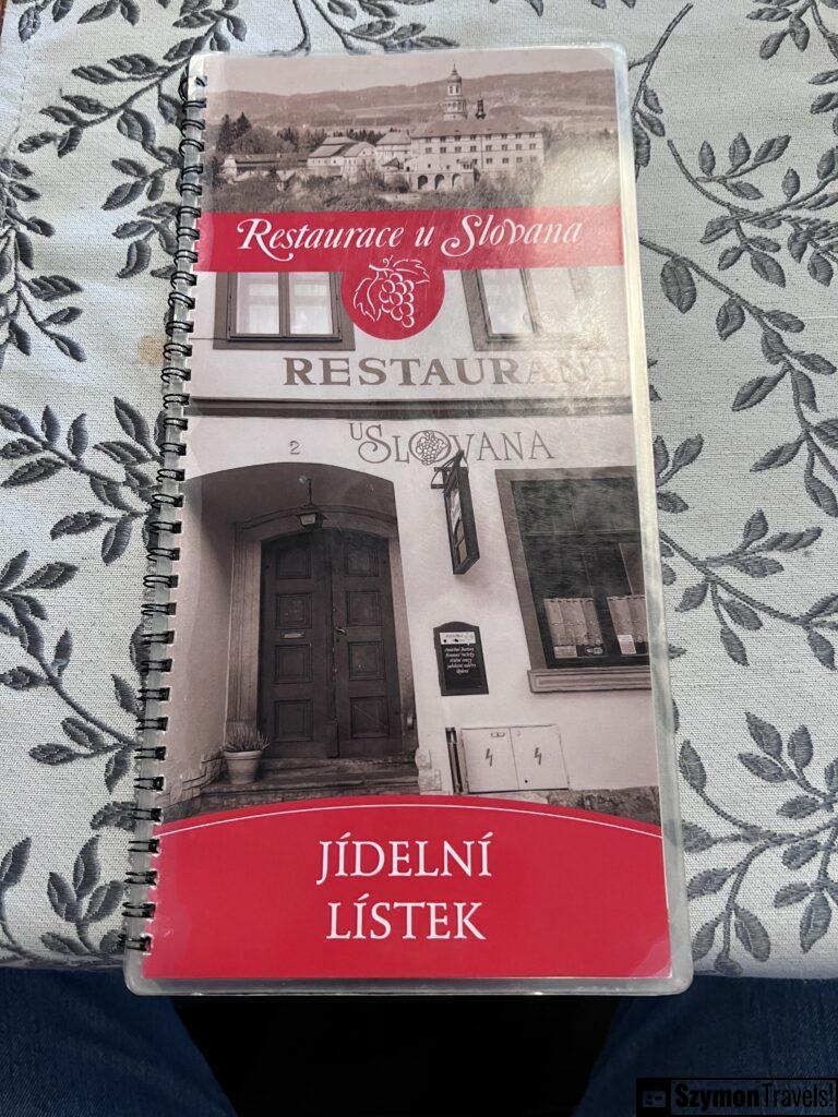 Menu, Restaurace u Slovana, Náchod, Czech Menu, Restaurace u Slovana, Náchod, Czech