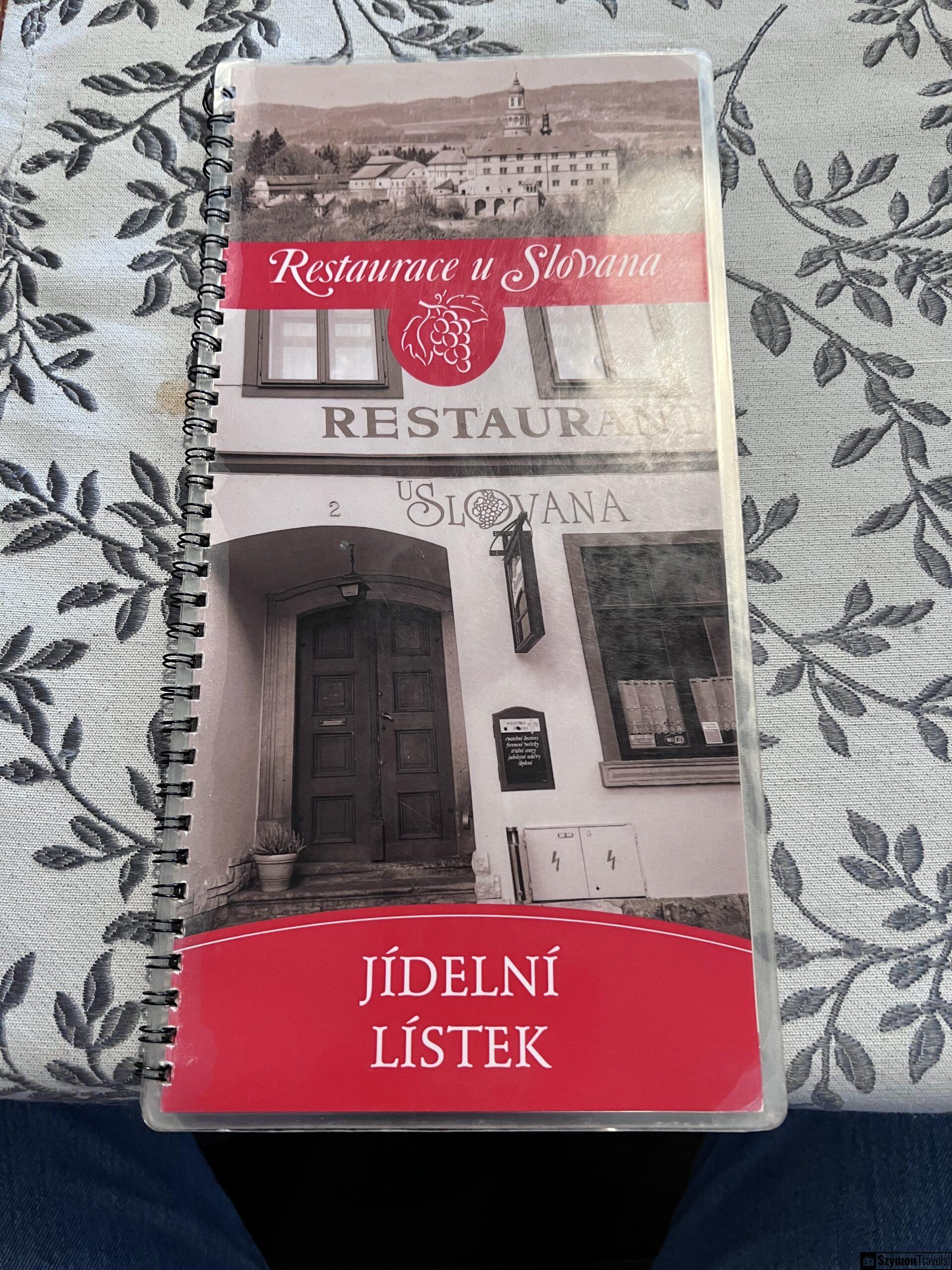 Menu, Restaurace u Slovana, Náchod, Czech