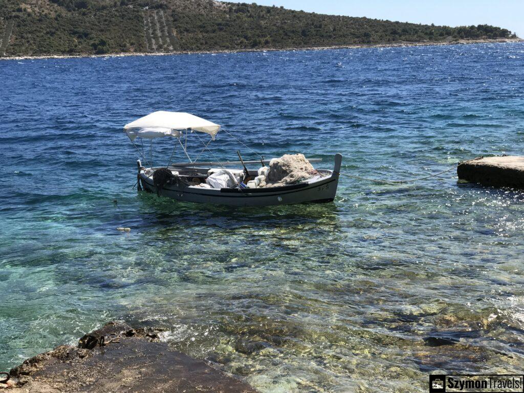 Boat at coast Primosten