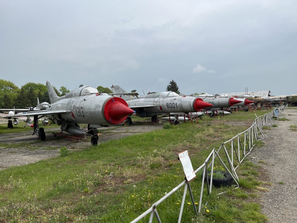 A set of MiG 21s in the field