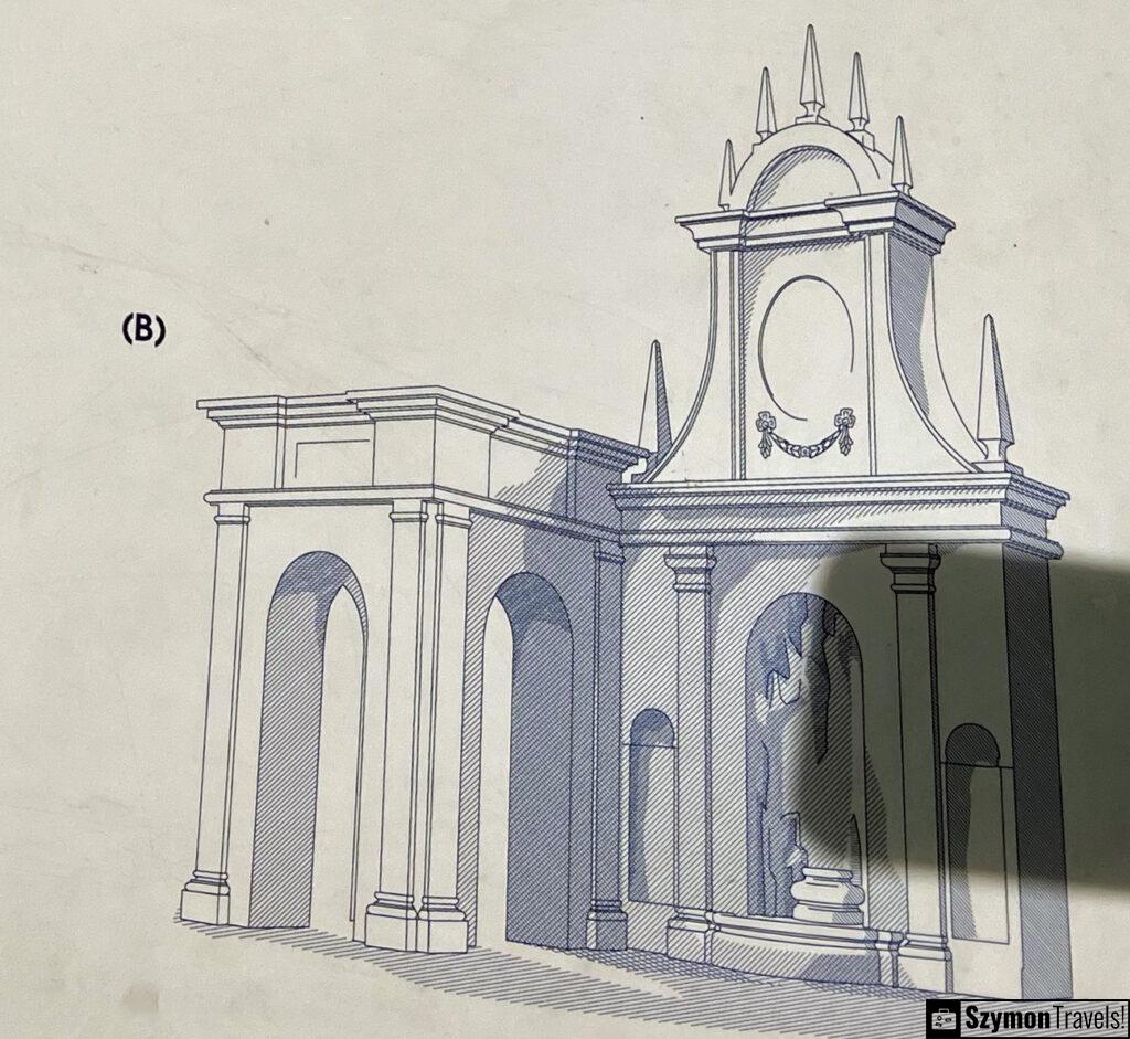 architectural drawing of the Mikulov castle view b