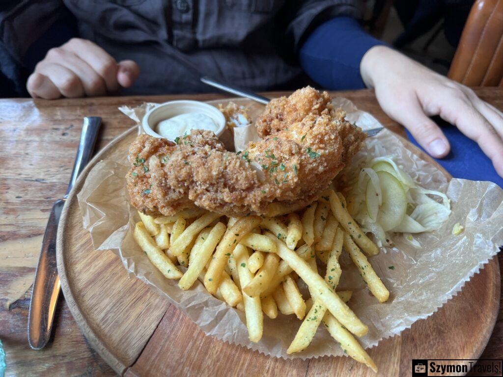 Fish & Chips truffle fires  at The Old Dairy Food Hall