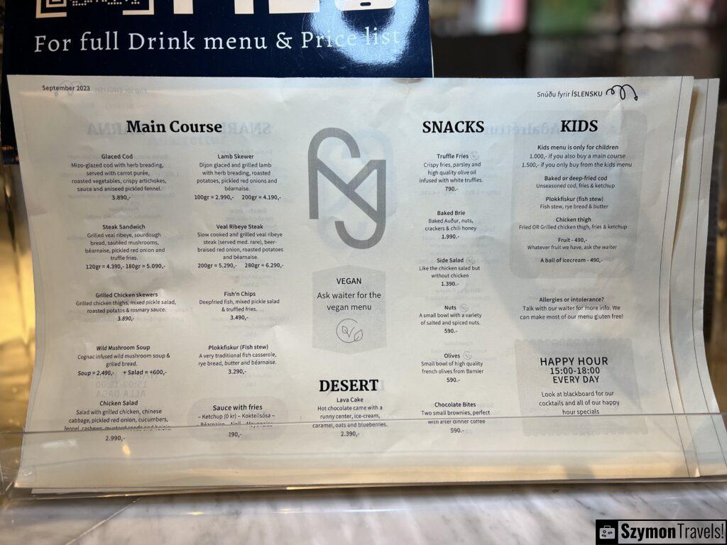 Menu at The Old Dairy Food Hall