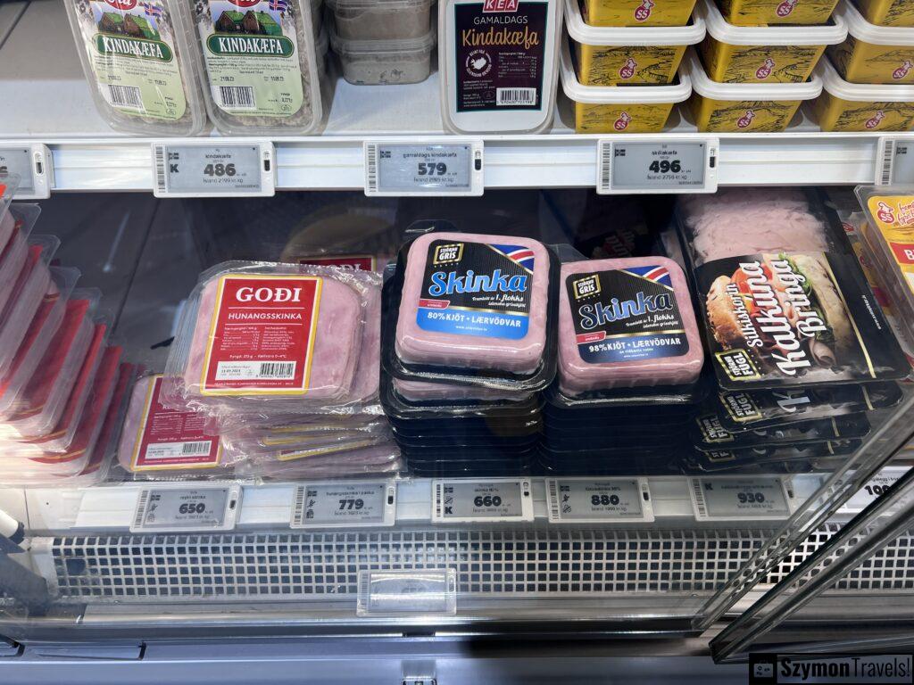Wędliny cena na Islandii Wędliny cena na Islandii