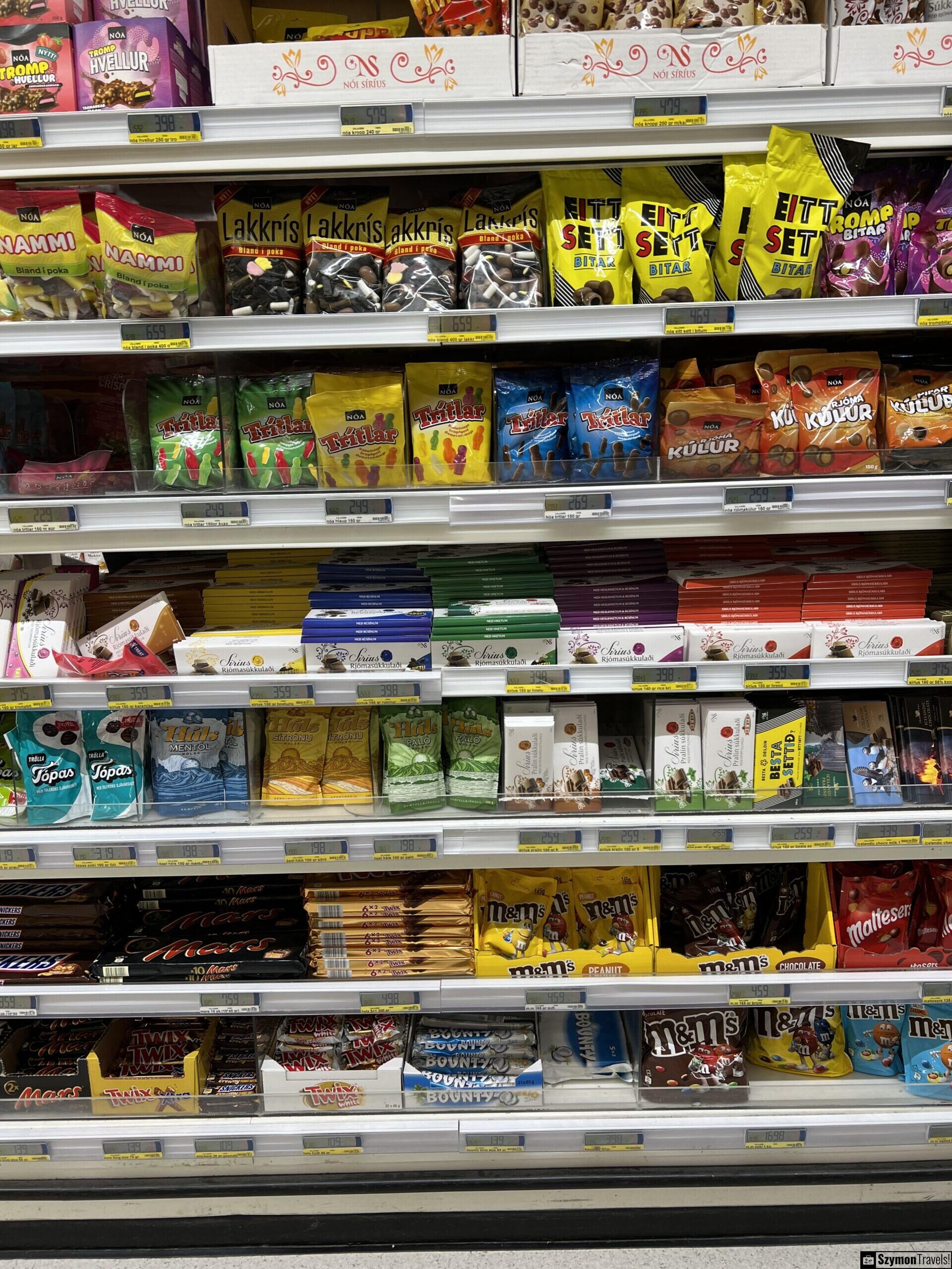 Ceny słodyczy na Islandii