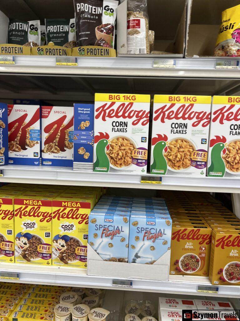 Ceny płatków Kellogg na Islandii Ceny płatków Kellogg na Islandii