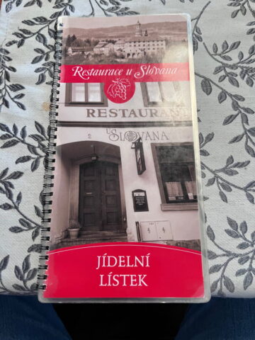 Menu z Restauracji u Slovana, Náchod , Czechy. Menu z Restauracji u Slovana, Náchod , Czechy.