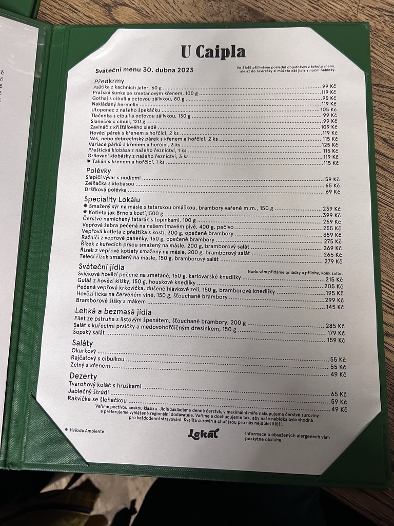 Wejście do Lokál U Caipla, Brno, Czechy Wejście do Lokál U Caipla, Brno, Czechy