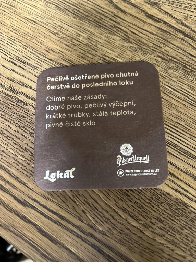Podkładka pod piwo Lokál U Caipla, Brno, Czechy Podkładka pod piwo Lokál U Caipla, Brno, Czechy