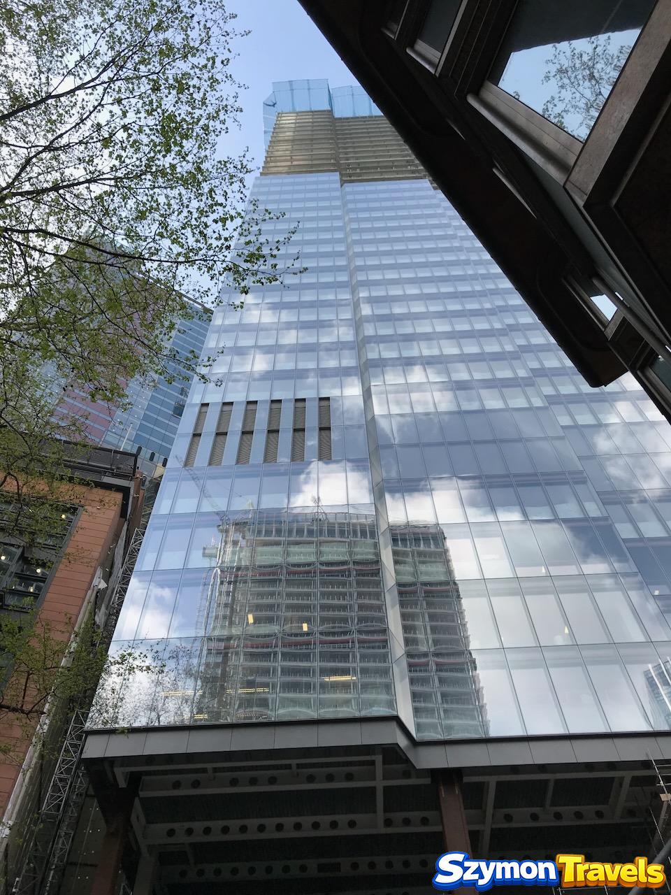 Budowa szklanego wieżowca 22 Bishopsgate w Londynie w 2018 roku