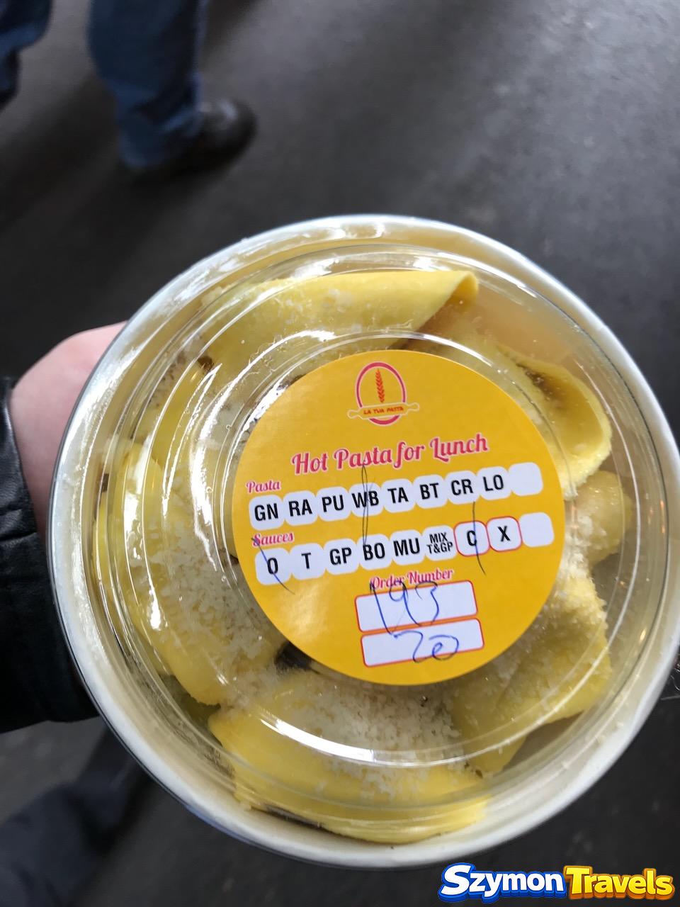 Tortelloni z grzybami i tartym serem z La Tua Pasta na Borough Market
