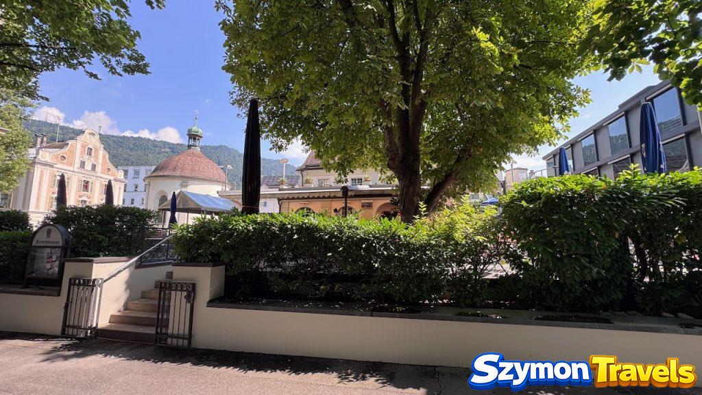 Ogród Gasthaus Kornmesser i kaplica św. Jana Nepomucena w Bregencji