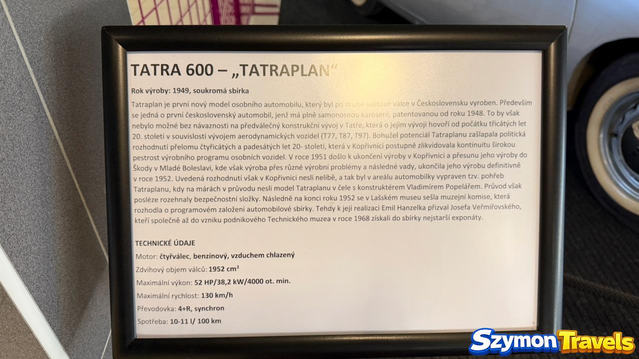 Tablica informacyjna Tatry 600 Tatraplan z 1949 roku