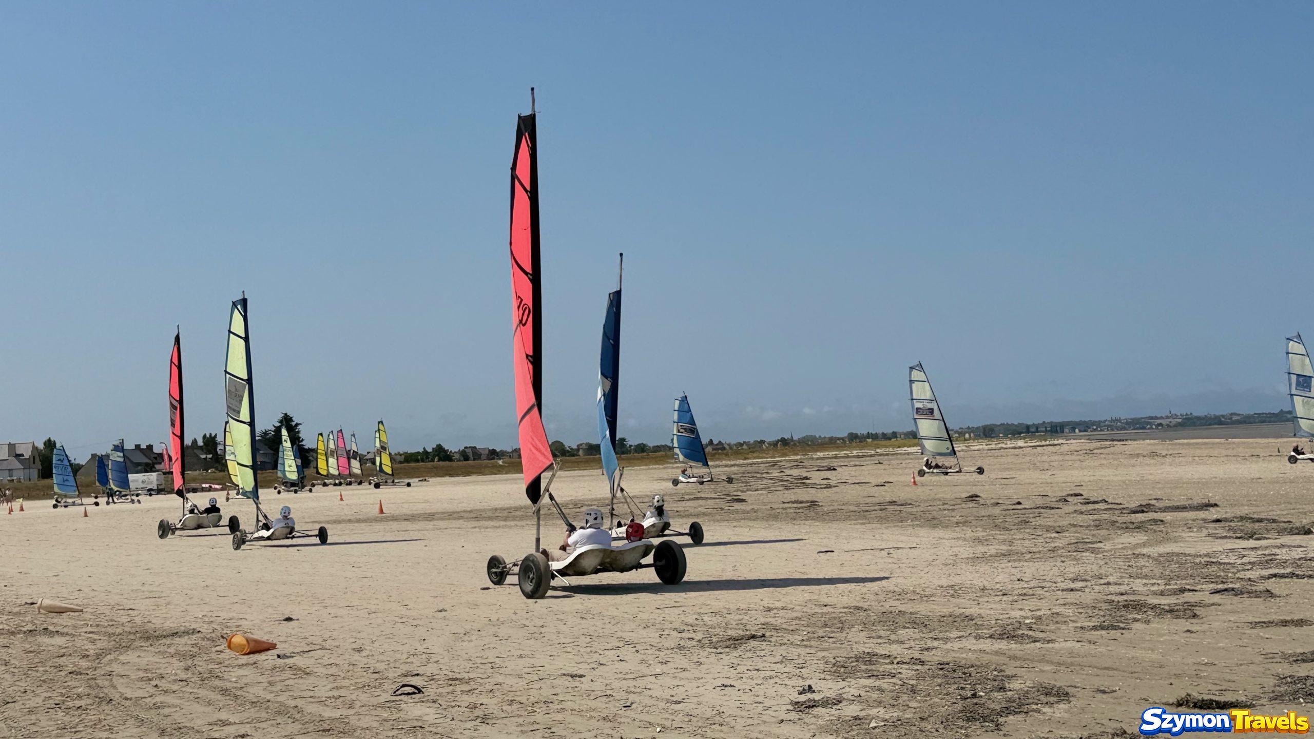 Jazda Avel Char à Voile Żaglowozy podczas rodzinnej sesji Avel Char à Voile