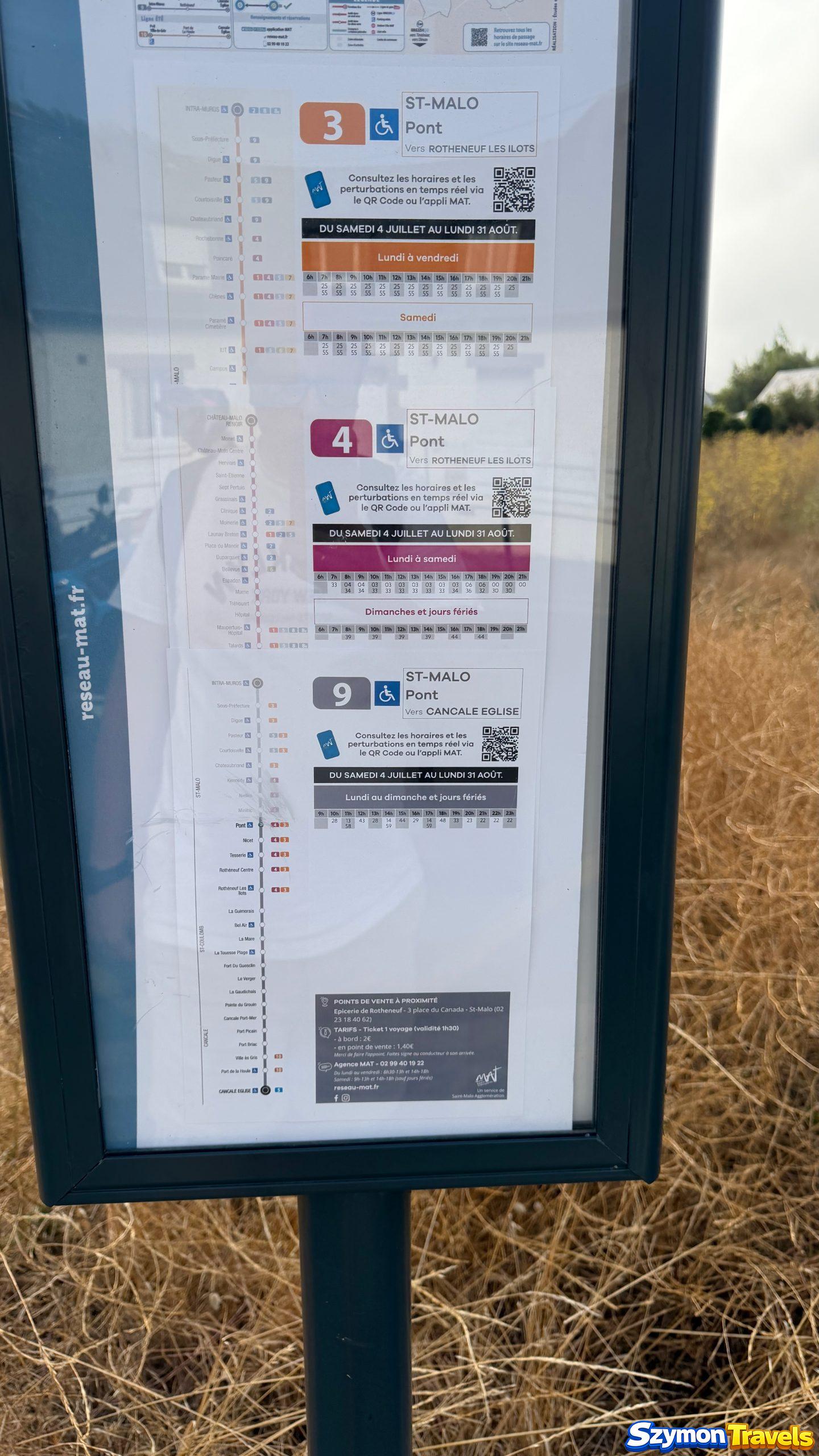 Rozkład jazdy autobusów MAT na przystanku Pont przy Plage du Pont w Saint-Malo
